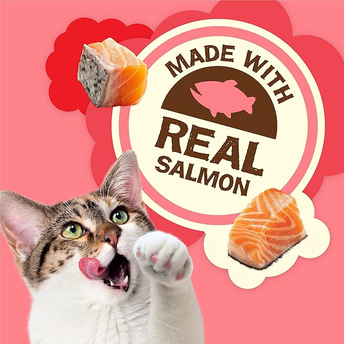 Purina Friskies Party Mix Cat Treats (Natural YUMS Salmon, 2.1 Ounce (Pack of 6))