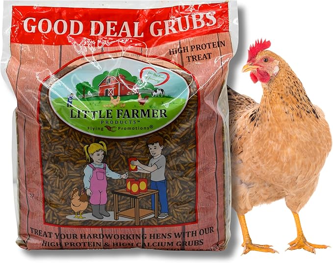 Good Deal Grubs Dried Black Soldier Fly Larvae Treat (5lb) for Chickens, Poultry, Birds, Small Pets - Protein and Calcium Supplement