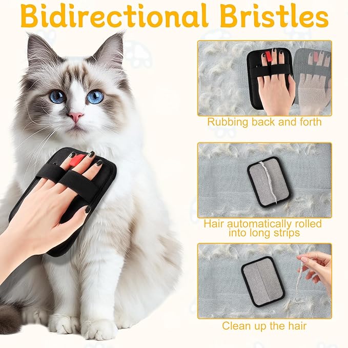 Pet Hair Remover Glove, Pet Hair Remover Tools, Reusable Cat & Dog Hair Removal Grooming Brush, Suitable for Couch, Furniture, Carpet, Curtain