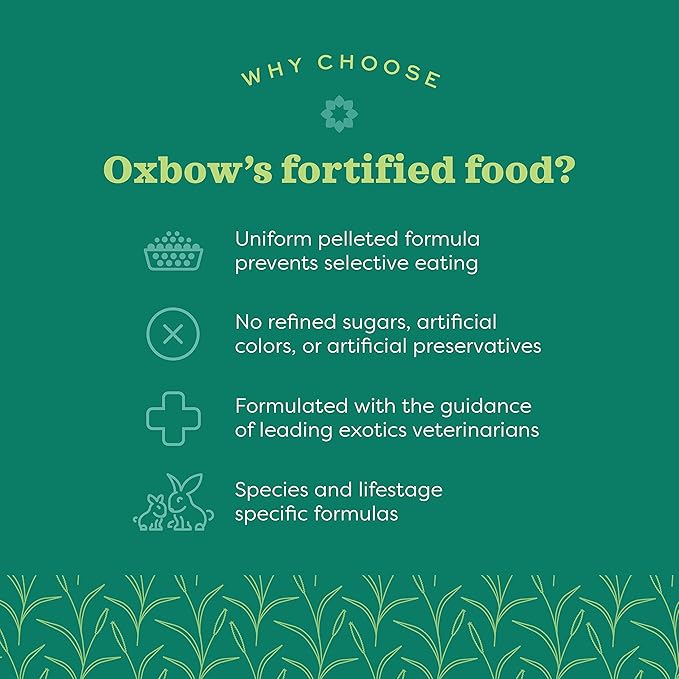 Oxbow Essentials Rabbit Food, Senior, Made Alfalfa for Rabbit, Vitamin & Mineral Rich Pet Pellets, Small Animal Pet Products, Bunny Food, Made in USA, High Fiber, 8 lb. Bag