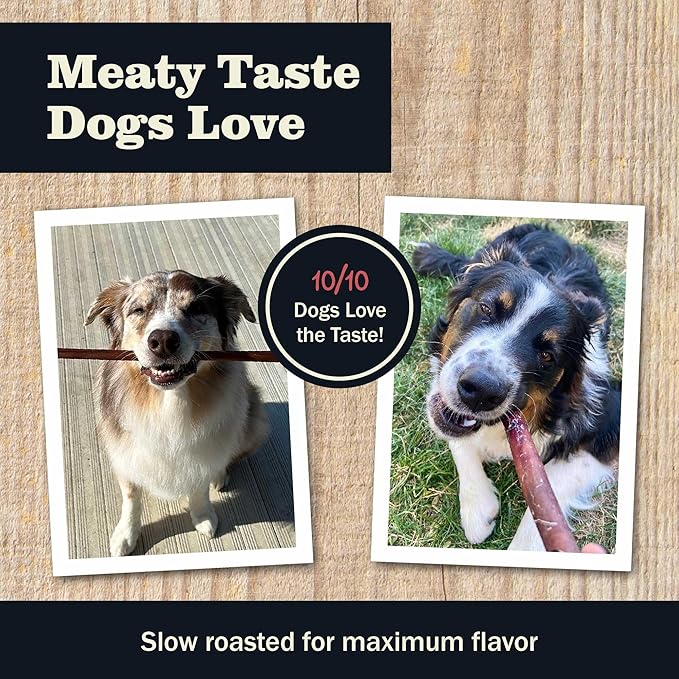 Redbarn Pet Products All Natural 8-12" Bully Sticks for Medium/Large Dogs - Healthy Long Lasting Chews Variety Party Pack - 100% Beef Single Ingredient Low Odor Rawhide Free - 1lb - Packaging May Vary