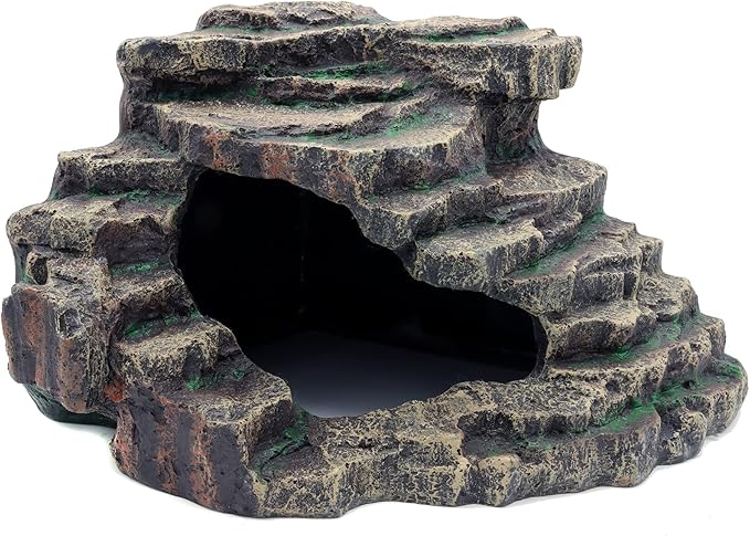 JIHAQUA Bearded Dragon Tank Accessories Extra Large Reptile Hideouts Cave Habitat Decor Bearded Dragon Clothes