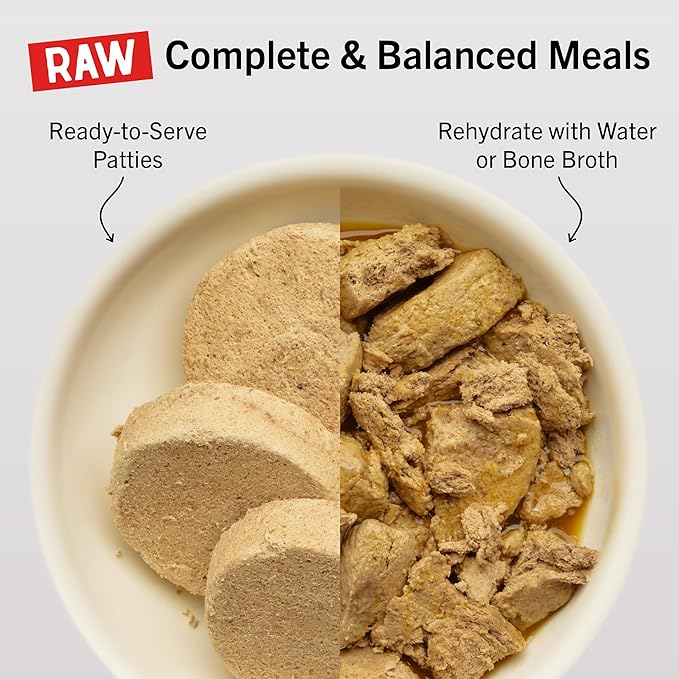 Stella & Chewy's Freeze-Dried Raw Dinner Patties - Duck Duck Goose Recipe - High Protein Grain-Free Puppy & Dog Food - Perfect For Picky Eaters - 25 oz