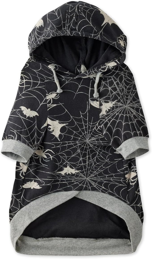 Rocky – The Orginal Lightweight Hooded TEE 100% Organic Cotton Dog Hoodie Pet Coat Sweater for Small, Medium, Large Dogs, Batty Black, XX-Small