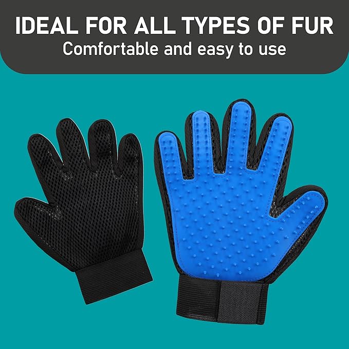 Maxpower Planet Pet Grooming Gloves for Dogs and Cats - Grooming Mitt for Dogs -Cat Gloves - Hair Removal Bruh - All Hair Types