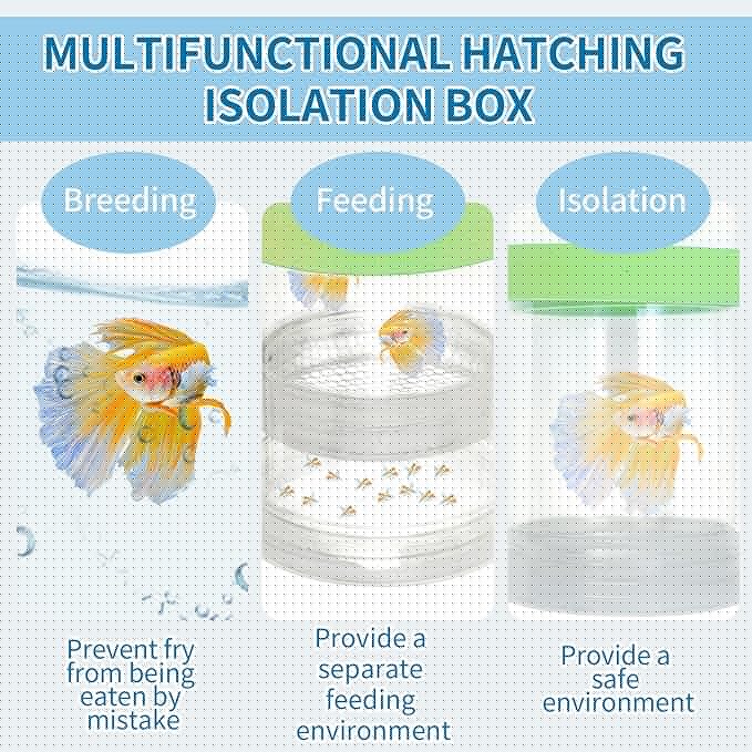 Suspensions Breeder Box, Floating Mesh Isolation Fish Tank Separator Set, Ideal for Aquatic Pets, Large, Green, 1 Set
