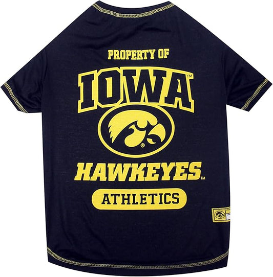 Pets First Collegiate IOWA HAWKEYES Dog T-Shirt, Large. - Licensed Shirt for Pets Team Colored with Team Logos.- Premium Stretchable Materials for the Comfrot of your Dog & Cat.