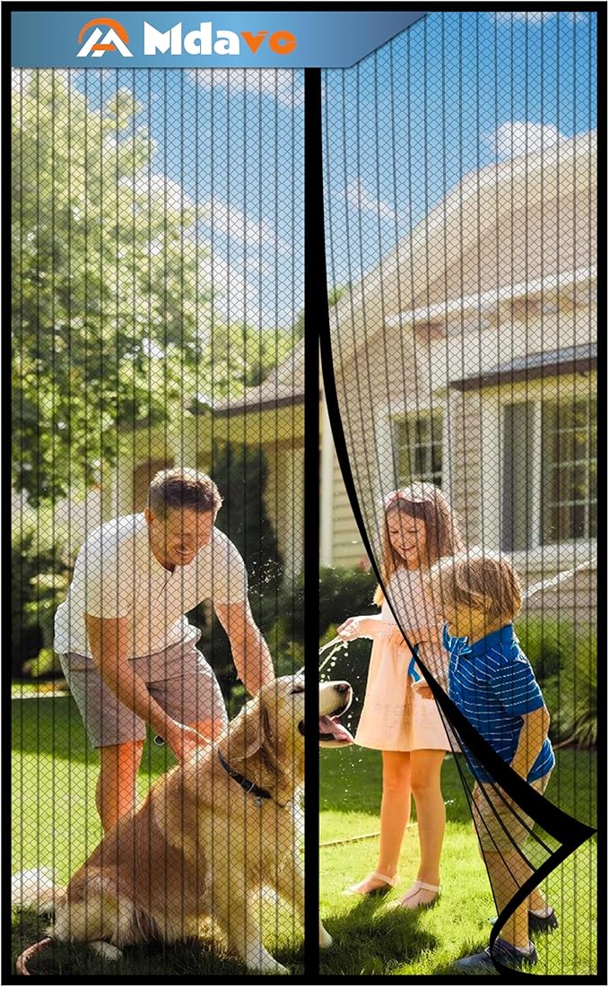 Magnetic Screen Door, Door Screen Magnetic Closure-Keeps Bugs Out Let Breeze in, Heavy Duty Mesh - Pet and Kid Friendly, Works with Front Doors, Sliding Doors (Fit Door Size 36 x 98 Inch)