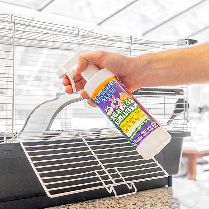 Amazing Small Animal Cage Cleaner, Just Spray/Wipe, Easily Removes Messes & Odors - Hamster Cages, Mice, Rat Cage, Guinea Pig Cage, Rabbit Cage, Ferret Cage, Dog Cage - USA Made - (16 Fl Oz Pack of 6)