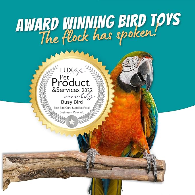 Barrel Bird Foraging Toy | Interactive Treat Dispenser | Promotes Natural Foraging Behavior | Bird Cage Accessories for Medium to Extra Large Birds | Colorful Toys for Parrots, Cockatiel, Cockatoos